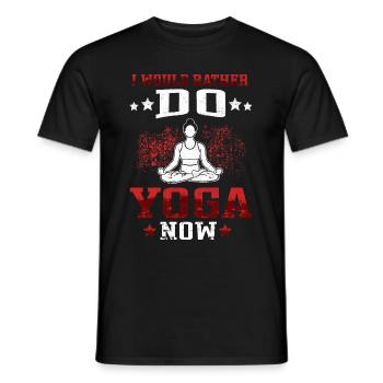 Le yoga préfère faire du yoga Méditation Namasté - T-shirt homme - noir - Devant - AI Model Male 178 light (178cm)