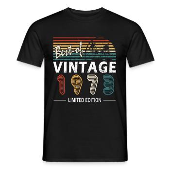Original 1973 vintage vintage retro anniversaire - T-shirt homme - noir - Devant - AI Model Male 178 light (178cm)