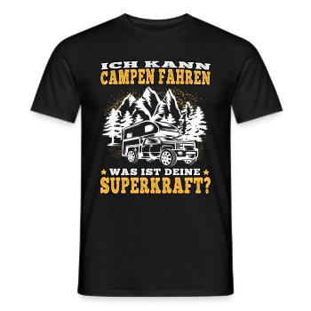 camping Ich kann campen fahren Wohnwagen Urlaub - Männer T-Shirt - Schwarz - Vorne - AI Model Male 178 light (178cm)