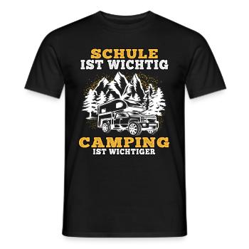 camping ist wichtiger campen Wohnwagen Urlaub - Männer T-Shirt - Schwarz - Vorne - AI Model Male 178 light (178cm)
