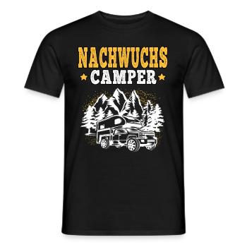 camping Nachwuchs campen Wohnwagen Urlaub - Männer T-Shirt - Schwarz - Vorne - AI Model Male 178 light (178cm)