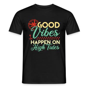 Good Vibes High Tides Boot Dicton - T-shirt homme - noir - Devant - AI Model Male 178 light (178cm)