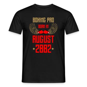 Boxe Boxe Boxeur Août 2002 - Anniversaire - T-shirt homme - noir - Devant - AI Model Male 178 light (178cm)