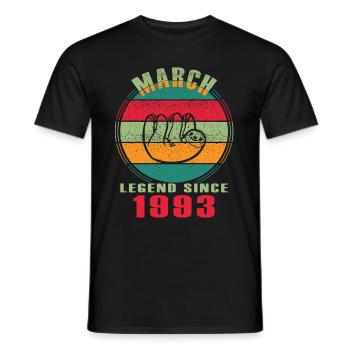 Lazy Sloth Mars 1993 Millésime - T-shirt homme - noir - Devant - AI Model Male 178 light (178cm)