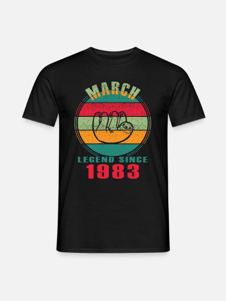 Jahrgang geboren im März 1983 Geburtstagsgeschenk - Männer T-Shirt - Schwarz