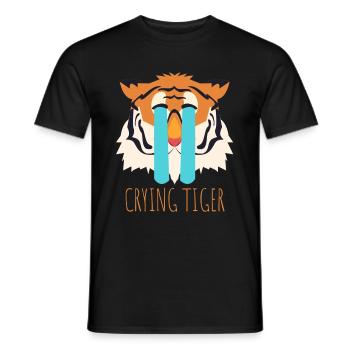 Tiger head, tiger motif, tiger saying, pixel art - Men's T-Shirt - black - Front - AI Model Male 178 light (178cm)