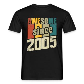 18 years old Awesome since 2005 18th birthday - Men's T-Shirt - black - Front - AI Model Male 178 light (178cm)