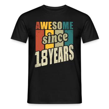 18 ans Génial depuis 18 ans 18ème anniversaire - T-shirt homme - noir - Devant - AI Model Male 178 light (178cm)