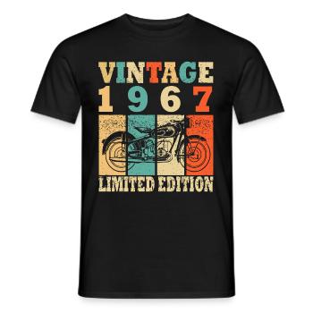 Biker Motorcyclist Motorcycle Born in 1967 - Men's T-Shirt - black - Front - AI Model Male 178 light (178cm)
