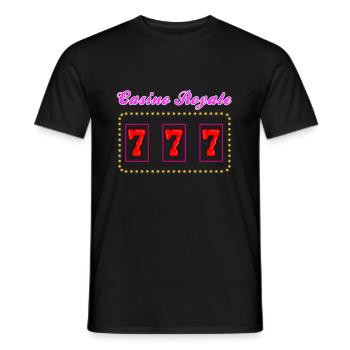 Slot Machine Slots Gambling Casino - online casino $ - Men's T-Shirt - black - Front - AI Model Male 178 light (178cm)