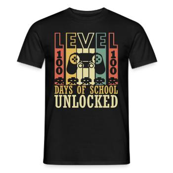 Level 100 Days Of School Complete Gamer - Männer T-Shirt - Schwarz - Vorne - AI Model Male 178 light (178cm)