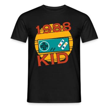 1988 Birthday Awesome since Retro - Men's T-Shirt - black - Front - AI Model Male 178 light (178cm)