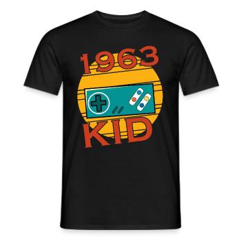 Né Gamer 1963 Né Gaming Anniversaire - T-shirt homme - noir - Devant - AI Model Male 178 light (178cm)