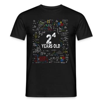 Deux à la puissance de quatre = 16 ans - Mathématiques - T-shirt homme - noir - Devant - AI Model Male 178 light (178cm)