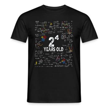 Deux à la puissance de quatre = 16 ans - Mathématiques - T-shirt homme - noir - Devant - AI Model Male 178 light (178cm)