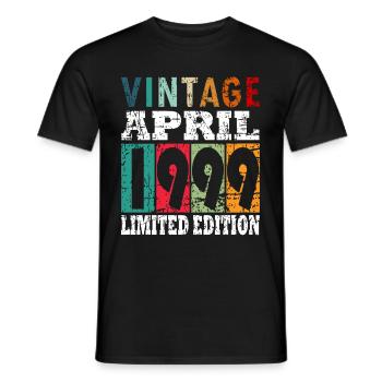 April 1999 Geburtstag April 1999 Geschenk - Männer T-Shirt - Schwarz - Vorne - AI Model Male 178 light (178cm)