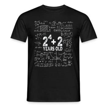 Deux à la puissance de quatre = 18 ans - Mathématiques - T-shirt homme - noir - Devant - AI Model Male 178 light (178cm)