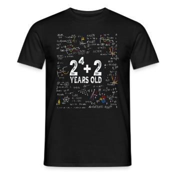 Deux à la puissance quatre = 18 ans - Mathématiques - T-shirt homme - noir - Devant - AI Model Male 178 light (178cm)