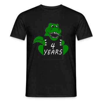 T-Rex Dinosaure 4ème Anniversaire Dino Boy 4 ans - T-shirt homme - noir - Devant - AI Model Male 178 light (178cm)