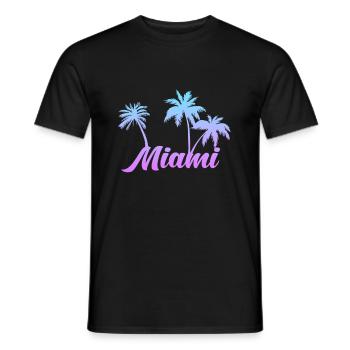 Miami Beach - Men's T-Shirt - black - Front - AI Model Male 178 light (178cm)