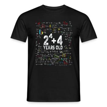 Deux à la puissance de quatre = 20 ans - Mathématiques - T-shirt homme - noir - Devant - AI Model Male 178 light (178cm)