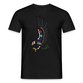 Day of the dead colored eagle mexican - Men's T-Shirt - black - Front - AI Model Male 178 light (178cm)