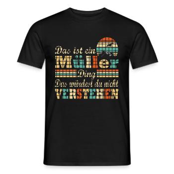 Name Müller - Männer T-Shirt - Schwarz - Vorne - AI Model Male 178 light (178cm)