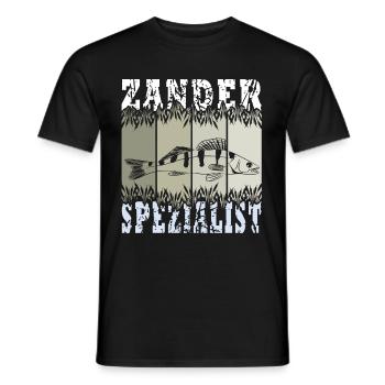 Zander Crew - Angeln, Angler Geschenk - Männer T-Shirt - Schwarz - Vorne - AI Model Male 178 light (178cm)