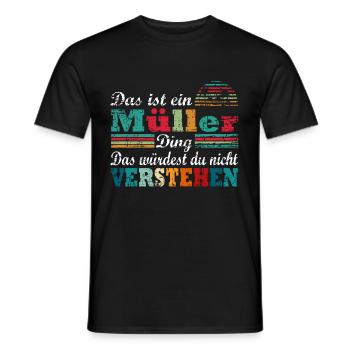 Müller - Männer T-Shirt - Schwarz - Vorne - AI Model Male 178 light (178cm)