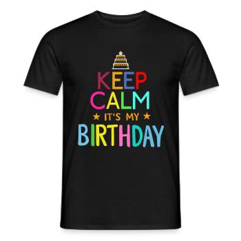 Fille Keep Calm c’est mon anniversaire fille anniversaires - T-shirt homme - noir - Devant - AI Model Male 178 light (178cm)