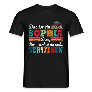 Name Sophia - Männer T-Shirt - Schwarz - Vorne - AI Model Male 178 light (178cm)
