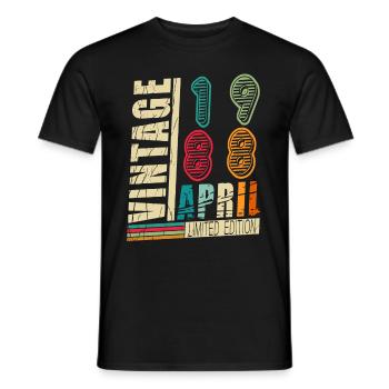 35th birthday - legends were born in April 1988 - Men's T-Shirt - black - Front - AI Model Male 178 light (178cm)