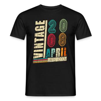 April 2008 Geburtstag April 2008 Geschenk - Männer T-Shirt - Schwarz - Vorne - AI Model Male 178 light (178cm)