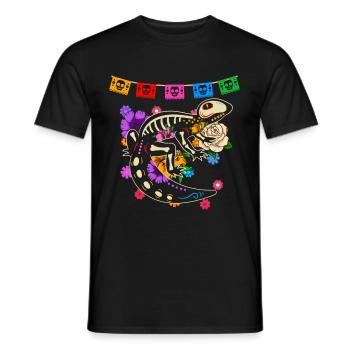 Day of the dead farbiger Gecko mexikanisches - Männer T-Shirt - Schwarz - Vorne - AI Model Male 178 light (178cm)