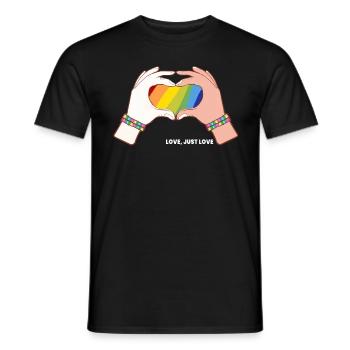 CSD LGBT Hände formen Regenbogen Herz Pride Love - Männer T-Shirt - Schwarz - Vorne - AI Model Male 178 light (178cm)