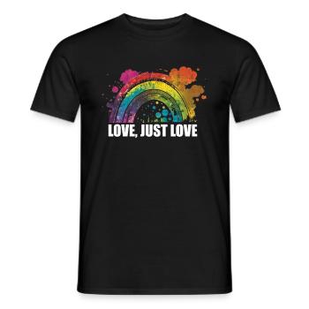 CSD LGBT Rainbow LGBTQ Heart Pride Love - Men's T-Shirt - black - Front - AI Model Male 178 light (178cm)
