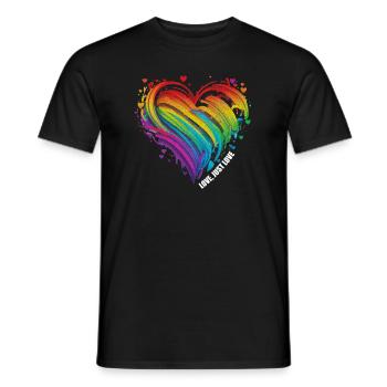 CSD LGBT Rainbow LGBTQ Heart Pride Love - Men's T-Shirt - black - Front - AI Model Male 178 light (178cm)