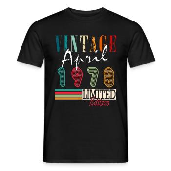 Geburtsmonat April 1978 - Männer T-Shirt - Schwarz - Vorne - AI Model Male 178 light (178cm)