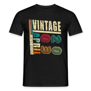 April 2003 Birthday April 2003 Gift - Men's T-Shirt - black - Front - AI Model Male 178 light (178cm)