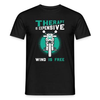 Moto-moto Chemise Cadeau Biker Thérapie - T-shirt homme - noir - Devant - AI Model Male 178 light (178cm)