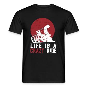 Motorcycle Biker Chopper Born - Men's T-Shirt - black - Front - AI Model Male 178 light (178cm)