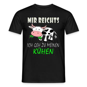 Mir Reichts Ich Geh Zu Meinen Kühen - Kuh Shirt - Männer T-Shirt - Schwarz - Vorne - AI Model Male 178 light (178cm)
