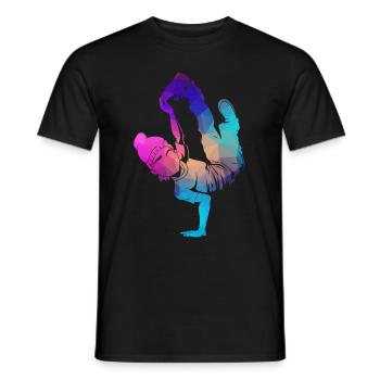 Breakdance B-Boy Breaker Breakdancer B-Girl HipHop - Men's T-Shirt - black - Front - AI Model Male 178 light (178cm)