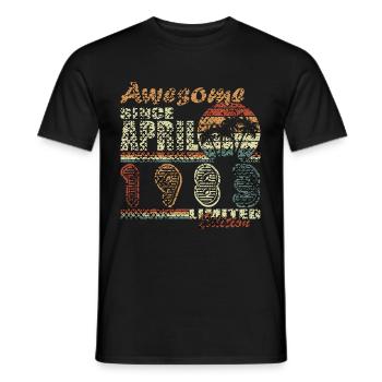 Avril 1983 | Avril 1983 Anniversaire 1983 - T-shirt homme - noir - Devant - AI Model Male 178 light (178cm)