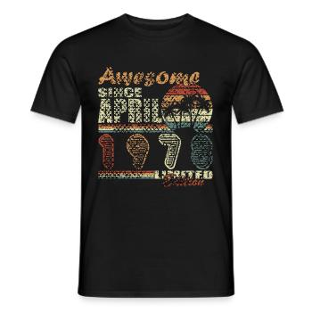 April 1978. Geburtstag April 1978. Geschenk 1978. - Männer T-Shirt - Schwarz - Vorne - AI Model Male 178 light (178cm)