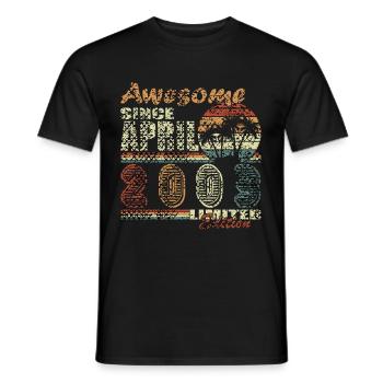 18e anniversaire 18 ans avril 2003 - T-shirt homme - noir - Devant - AI Model Male 178 light (178cm)