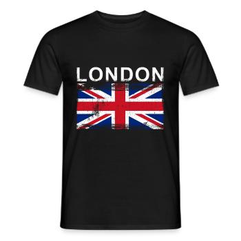 England London City Flag - Men's T-Shirt - black - Front - AI Model Male 178 light (178cm)