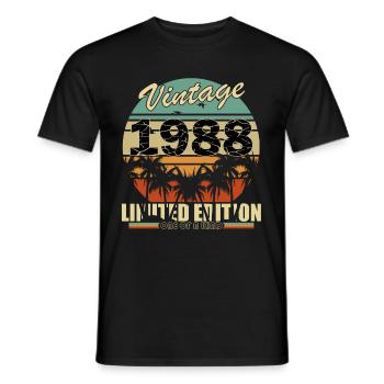Né en 1988 - T-shirt homme - noir - Devant - AI Model Male 178 light (178cm)