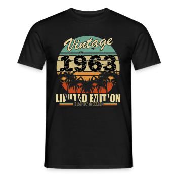 Original vintage founded in 1963 - Men's T-Shirt - black - Front - AI Model Male 178 light (178cm)