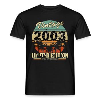 Millésime 2003 Anniversaire - T-shirt homme - noir - Devant - AI Model Male 178 light (178cm)